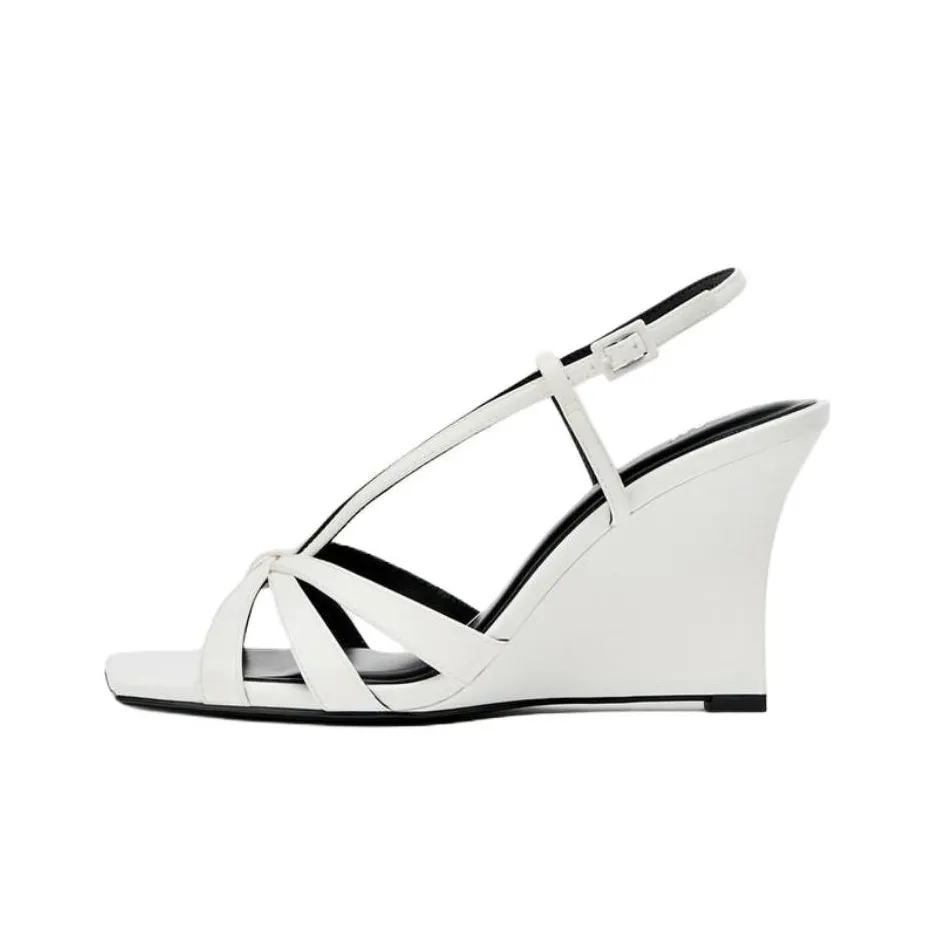 ZARA One Strap Sandals 9.5cm Women's White