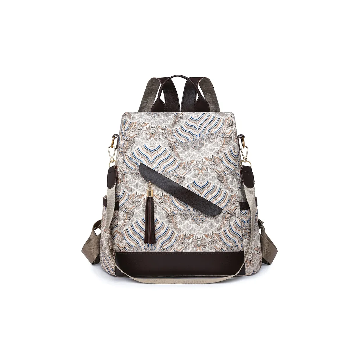 Parker Bear PU Backpack Women's Ecru/Black
