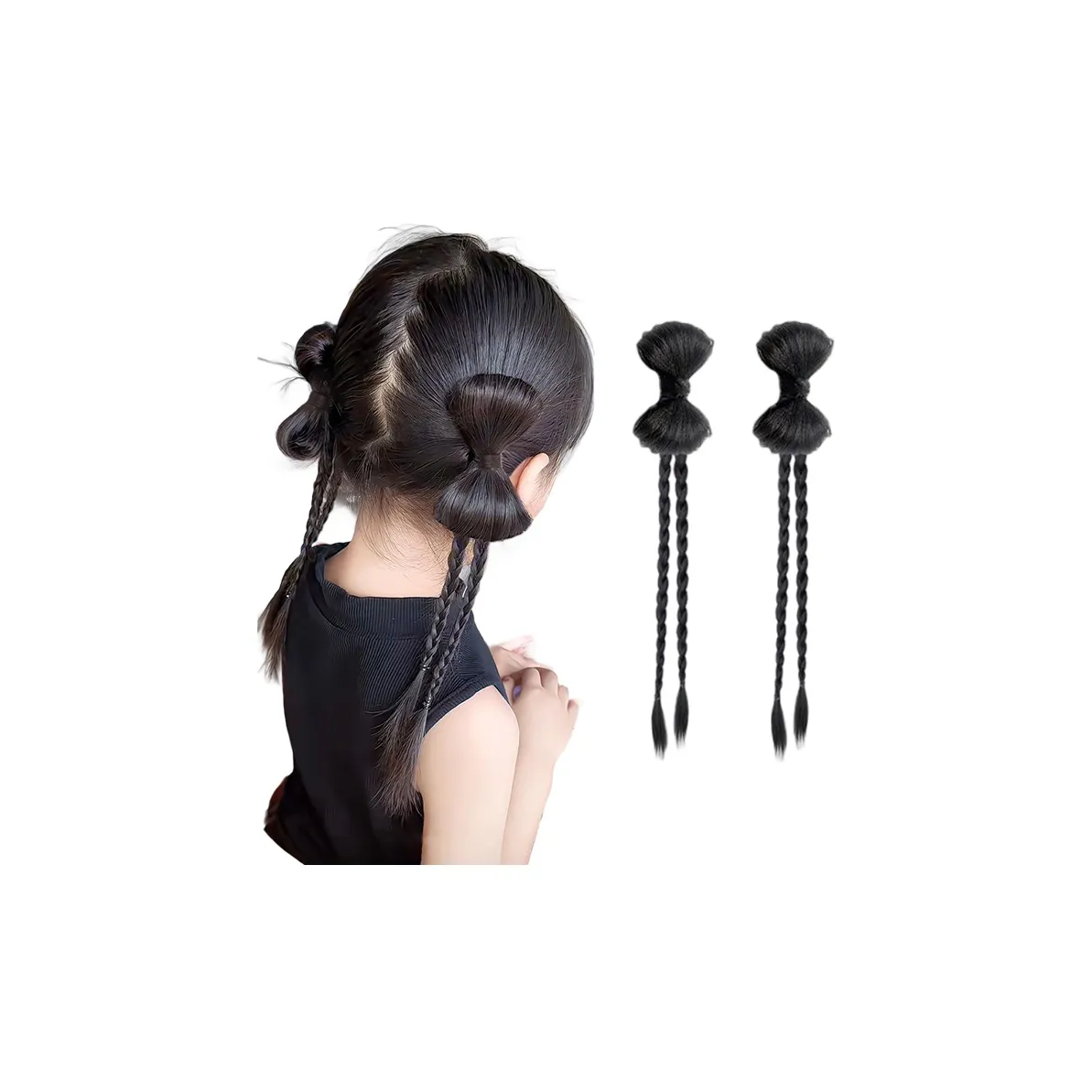 Future Maple Тушеные мясные шарики с бантом легкий цветочная почка заколка-краб для косички "Драконий бородка"