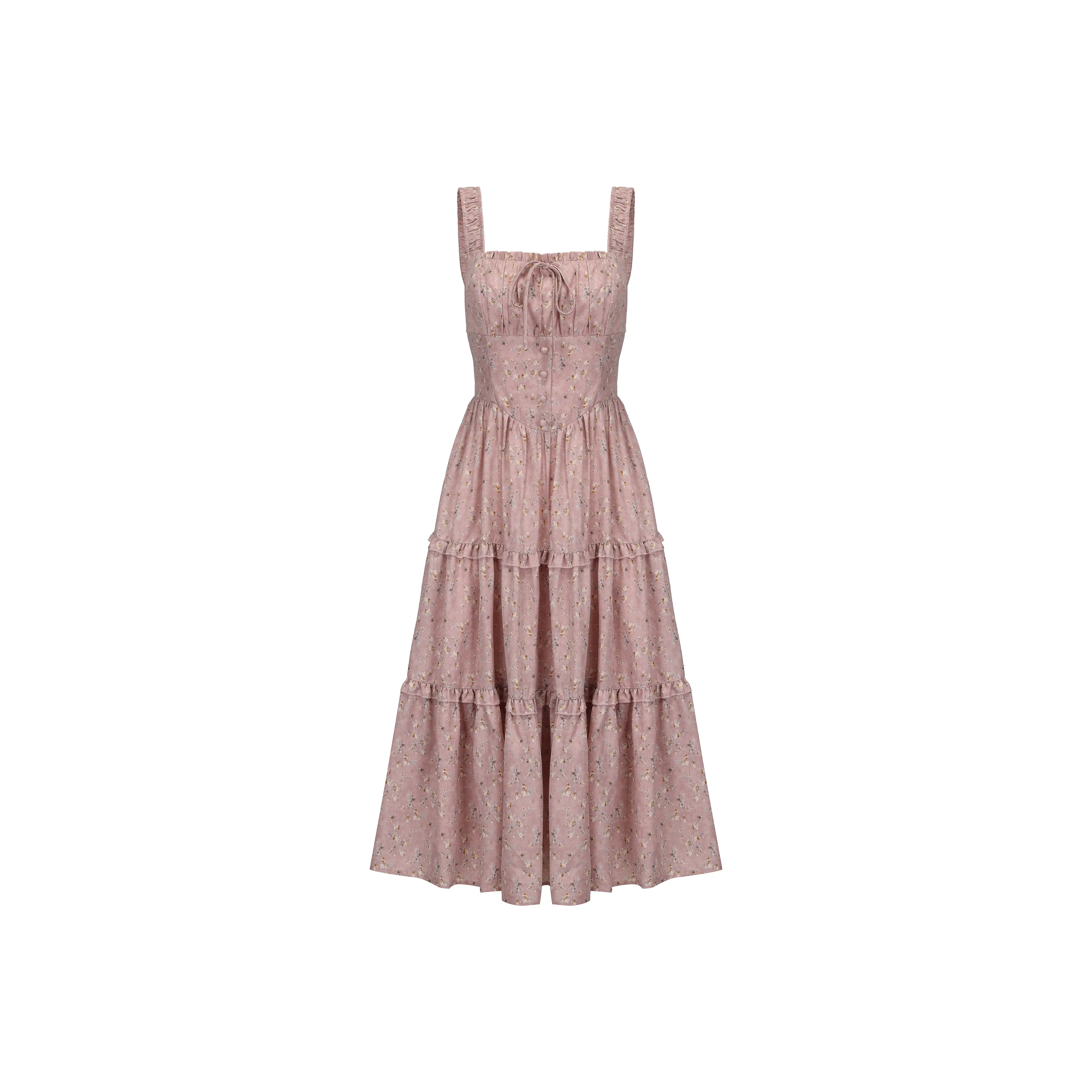 CHIWAWAMEME Slip Dresses Women's Peachy Pink Floral Long Skirt