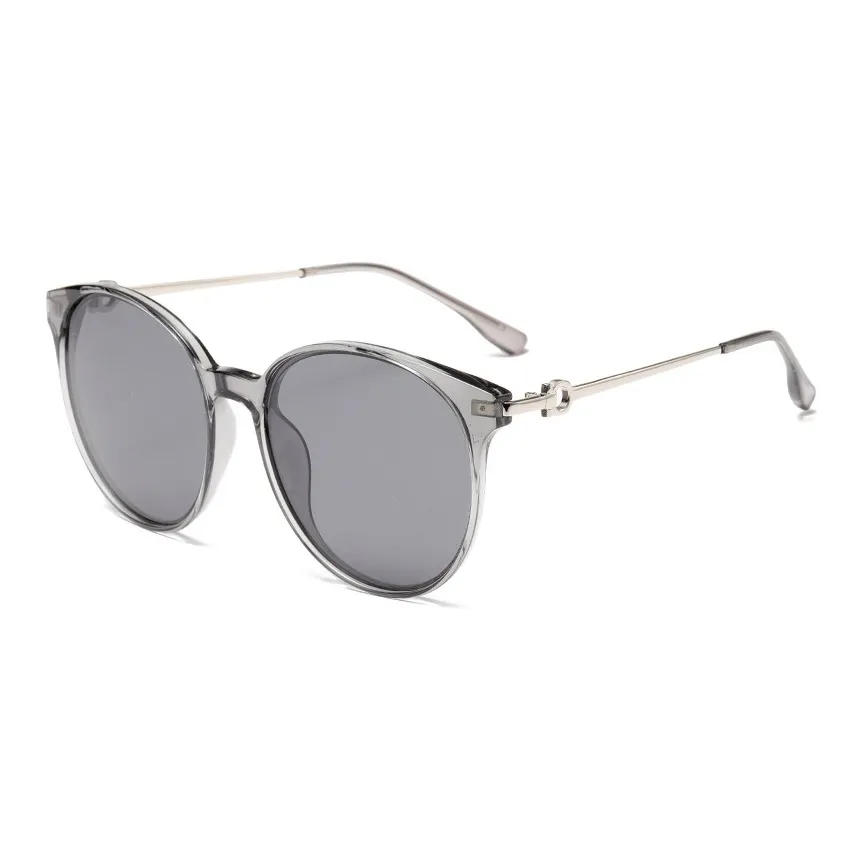 PRETTYALLUSION TR/Memory Plastic Metal Round Sunglasses Unisex