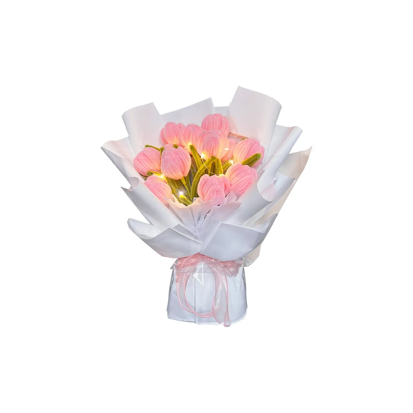 LISA DIY Twisty Stick Розовый Нефритовый Тюльпан Букет Ручная работа Материал Упаковка Игрушки