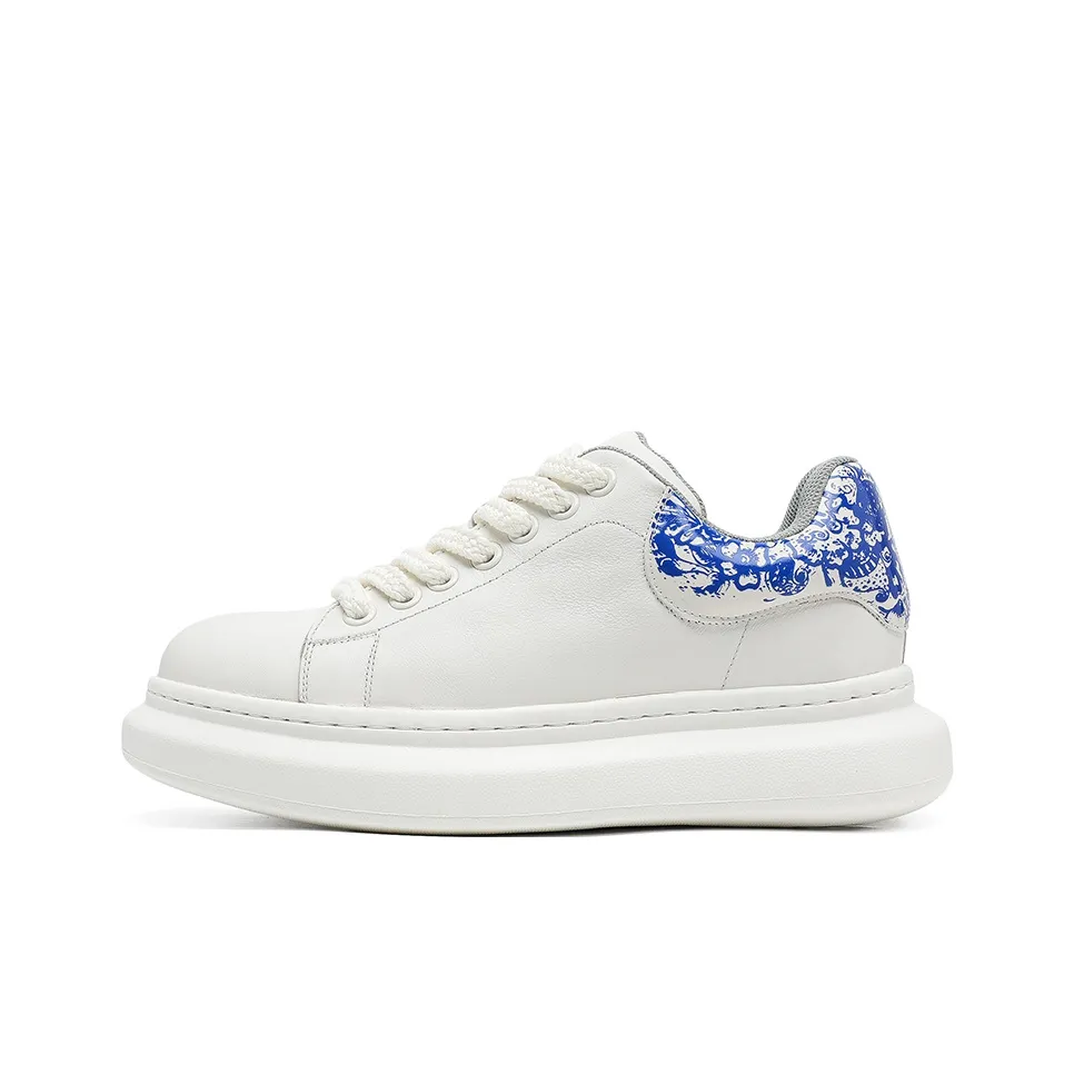 BEN SHERMAN Низкие кроссовки для скейтбординга Мужские Белые Синие