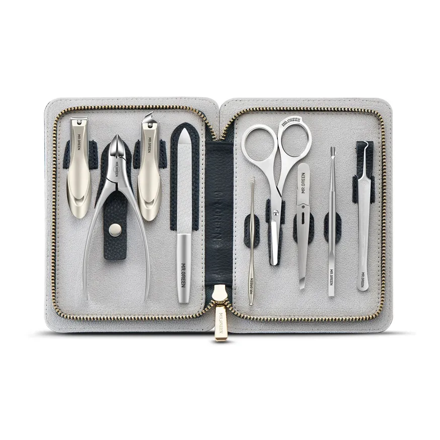 MR.GREEN Немецкий язык Технология Натуральная кожа Набор кусачек для ногтей Нержавеющая сталь Инструмент для отделки