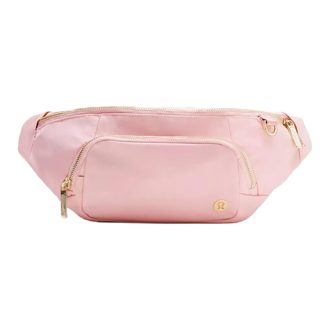 Lululemon Everywhere Нейлоновая Слинг-Сумка Пояс Сумка Экстра-Большая Унисекс Туманно-Розовый Золото Металлический