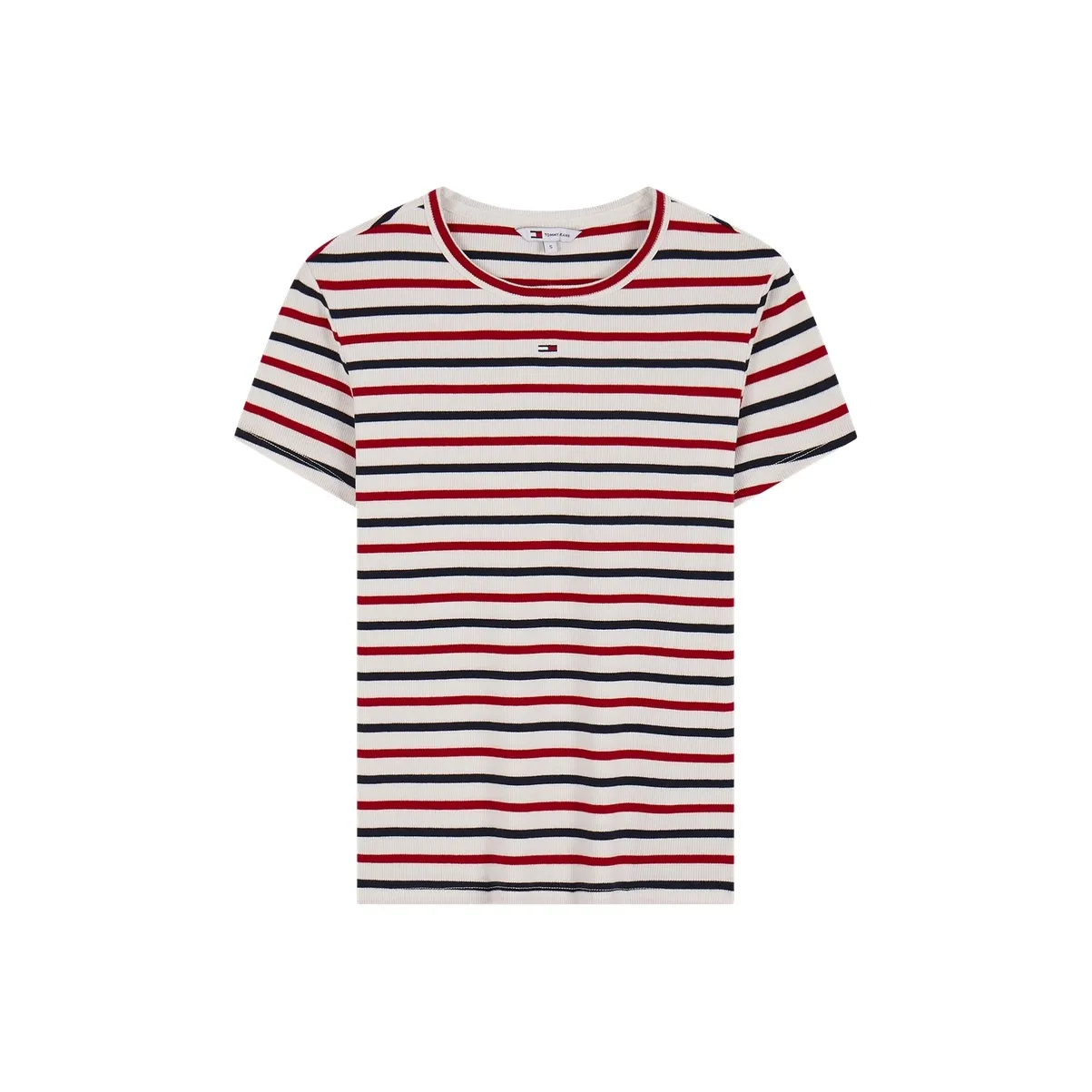 Tommy Hilfiger T Shirts Women's White Black Red Stripes 0FG