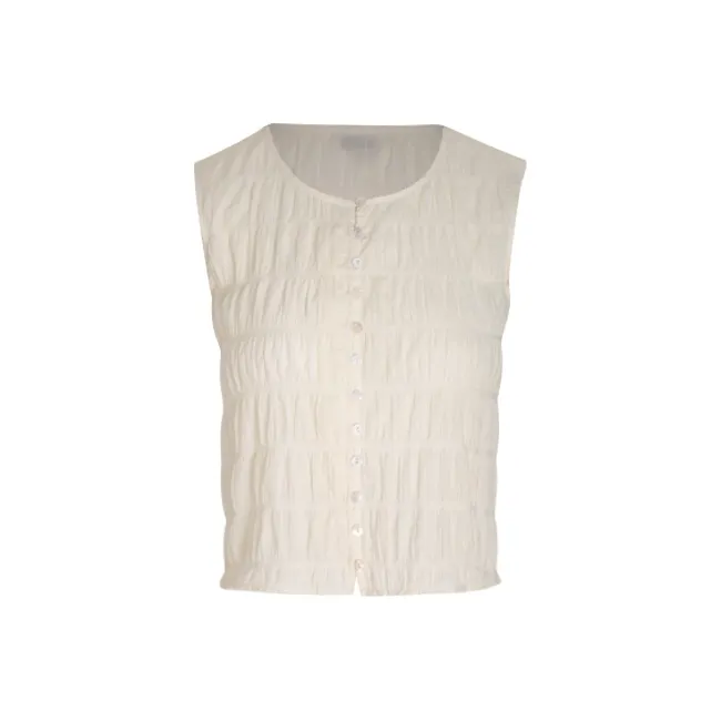 XIAOXIAOLA Бежевый Женский Топ без рукавов