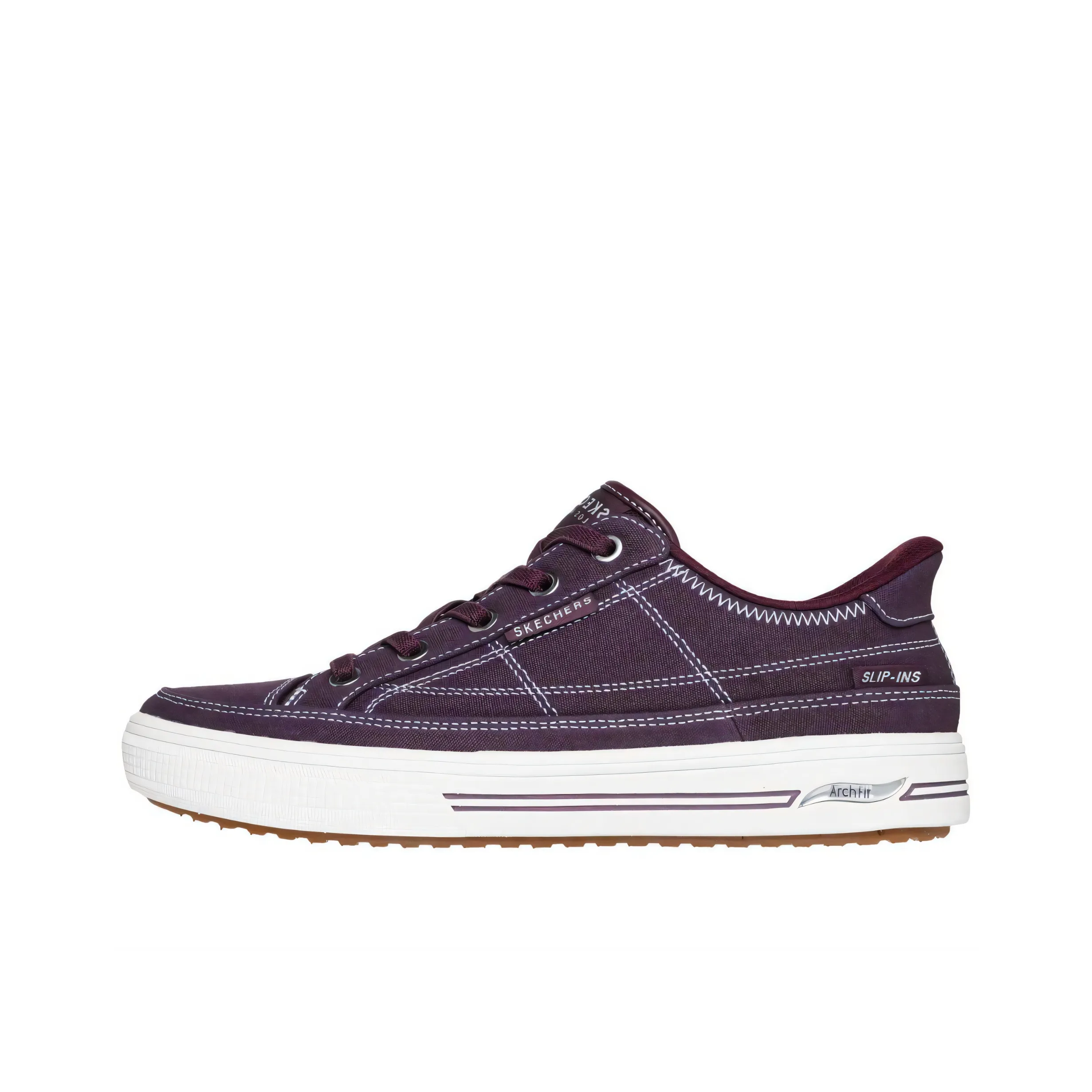 Skechers Arch Fit Arcade See Ya There Low Top Casual Shoes Women's Burgundy
