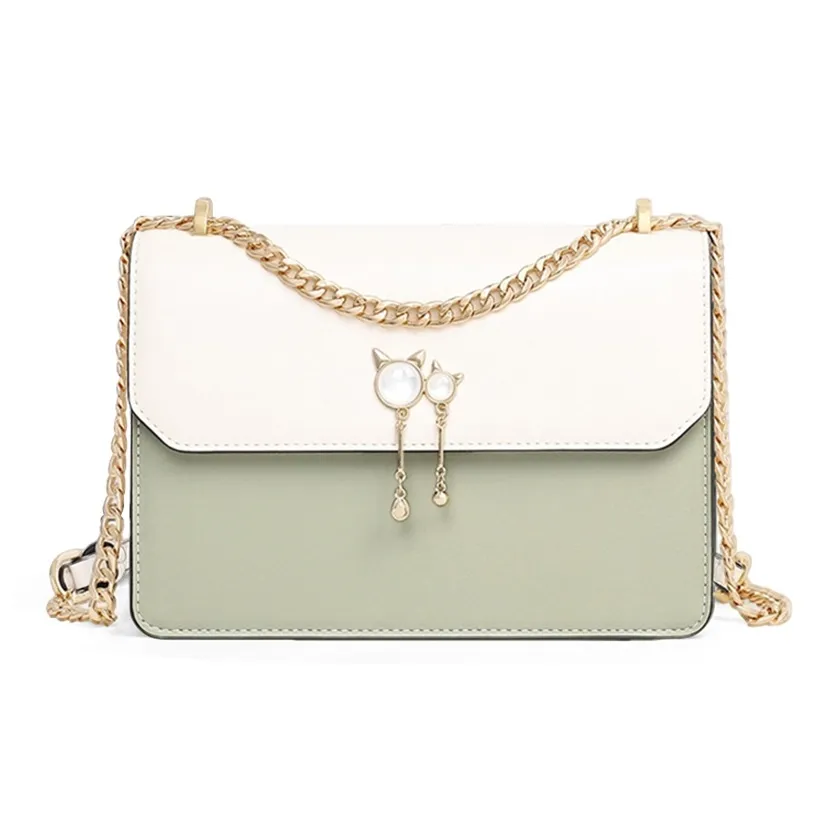 VINEY Сумка через плечо из коровьей кожи маленькая женская сумка кремово-зеленый цвет