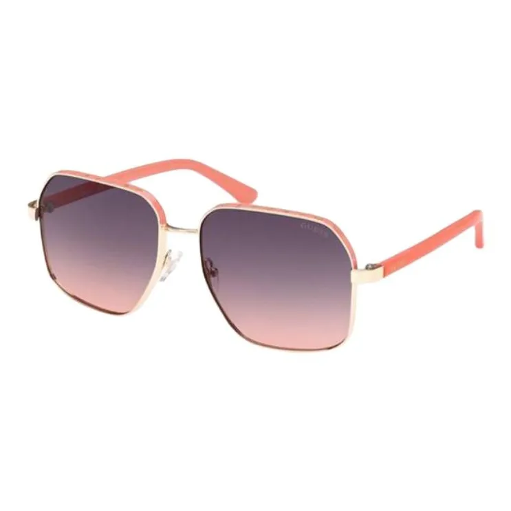 GUESS Metal Irregular Shape Sunglasses Women's Orange