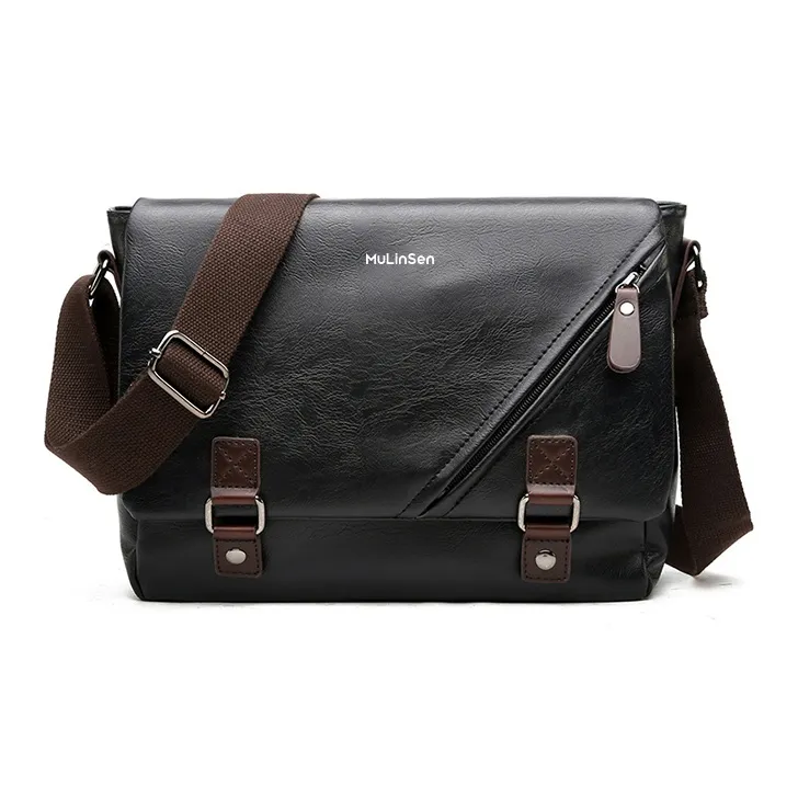 Mulinsen ПУ (полиуретан) Сумка через плечо Унисекс Черная