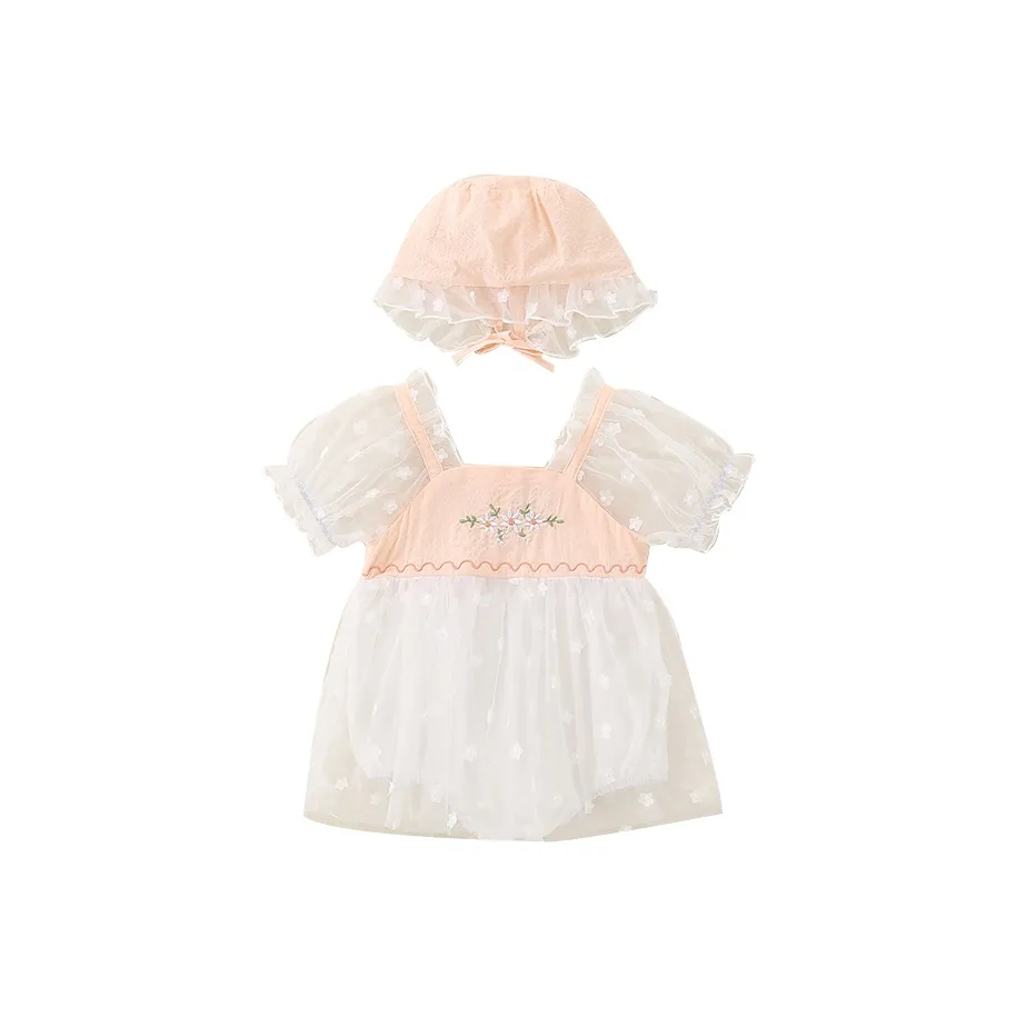 Lanza Комбинезон Двухкомпонентный Набор Белый Розовый Для Новорожденных и Малышей