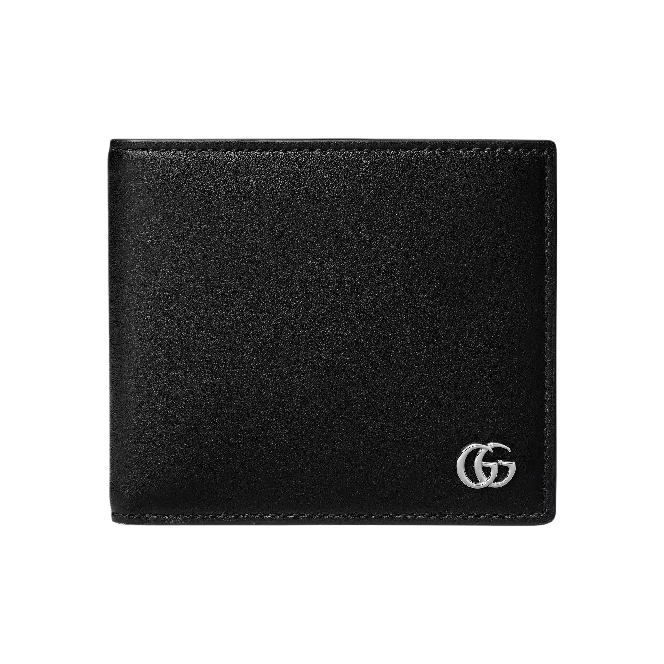 gucci single-breasted Leather Wallet Men's Black