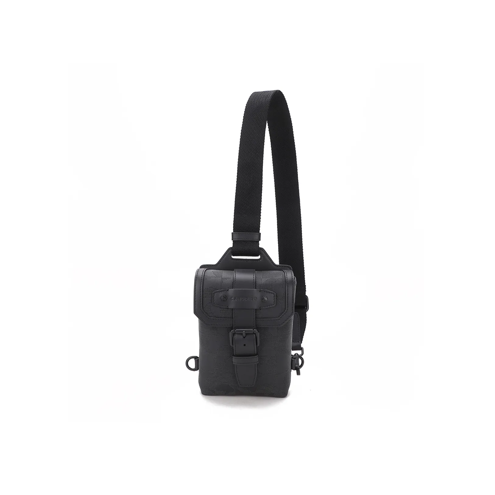 CANUDILO Top Grain Cow Leather Sling Bag Men's Black