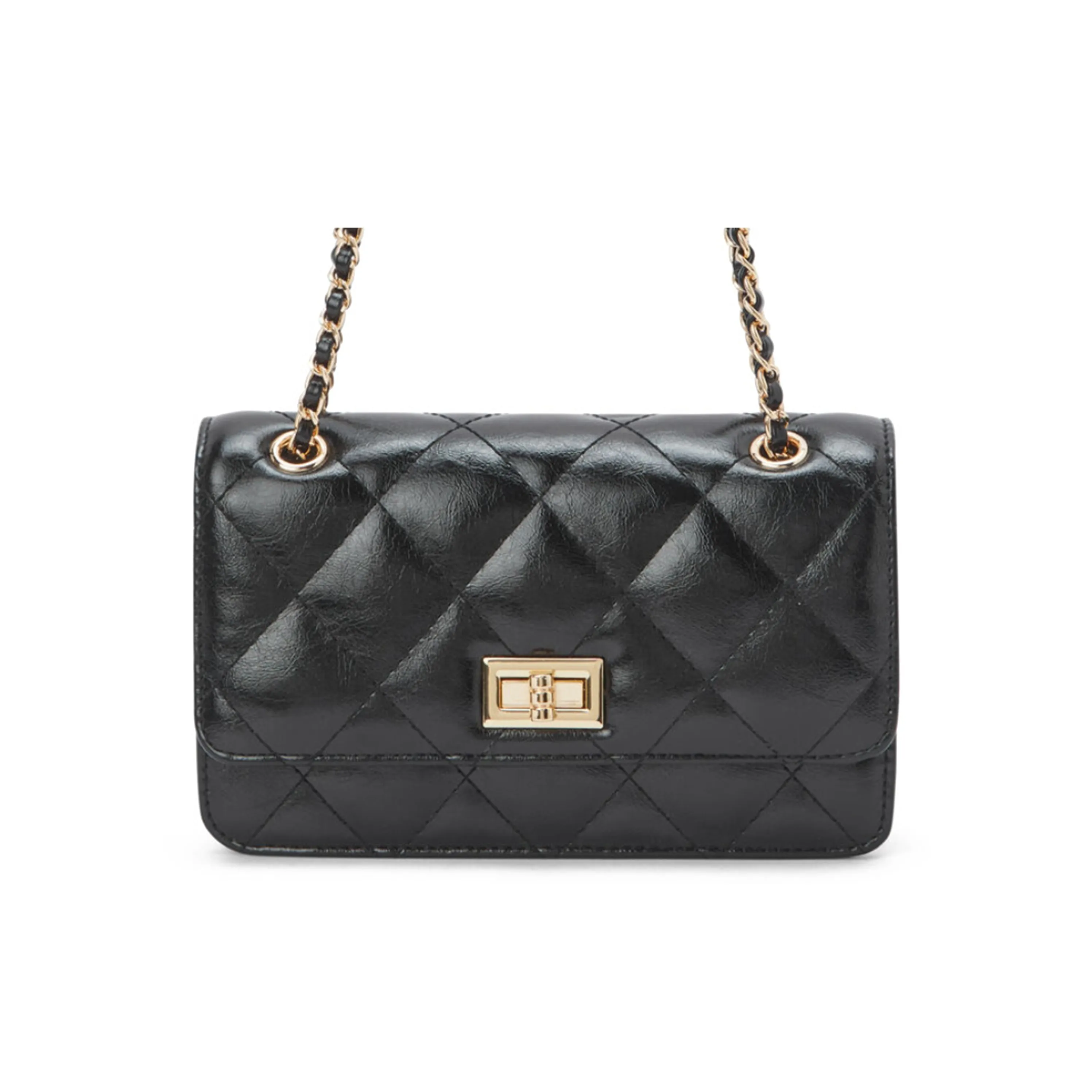 SEM/R Synthetic Leather Shoulder Bag, Crossbody Bag Women's Black/White/Pink