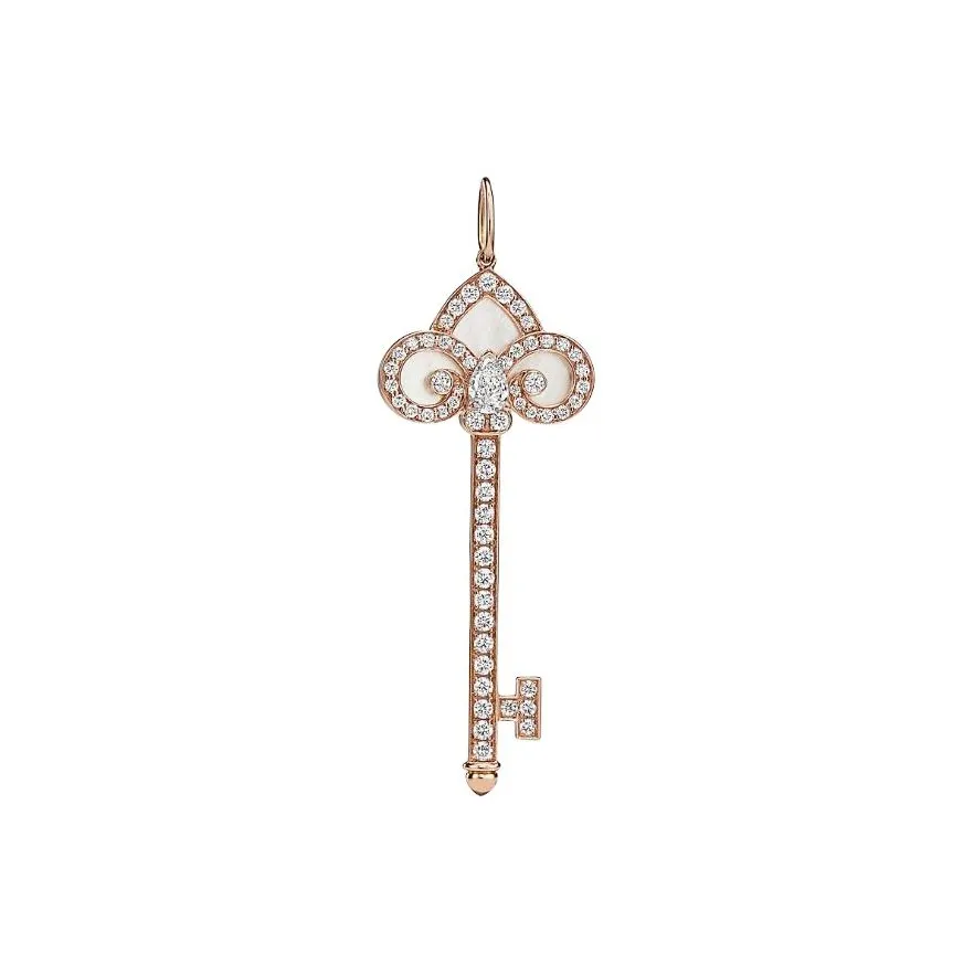 TIFFANY & CO. Diamond, Mother Of Pearl Pendants Unisex Rose Gold