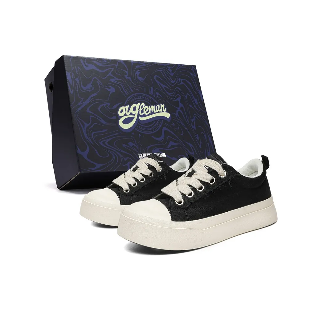 OUGLEMEN Низкие кеды черная коробка мужской