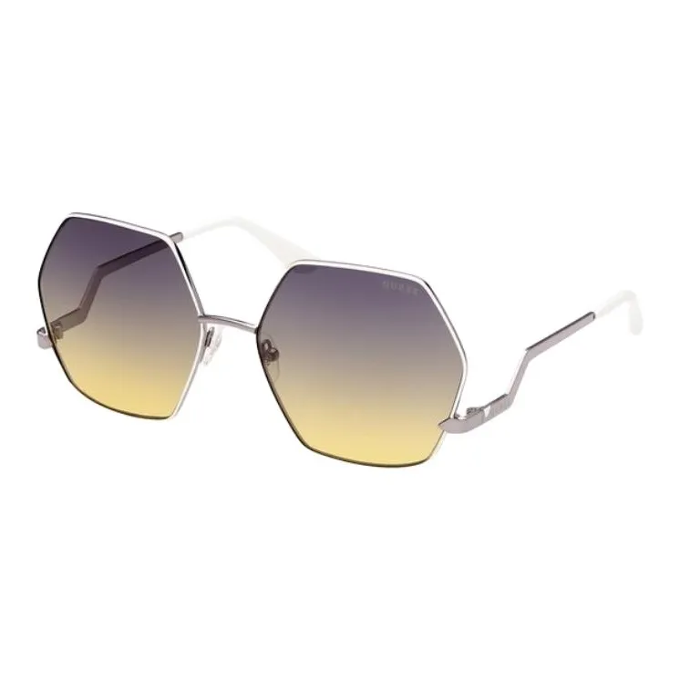 guess HWLG78 Metal Irregular Shape Sunglasses Women's Silver