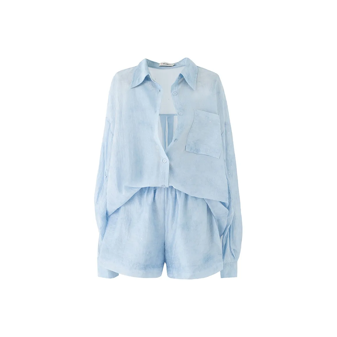 SOON FLOWER Shirt Matching Sets Women's Light Moon Blue