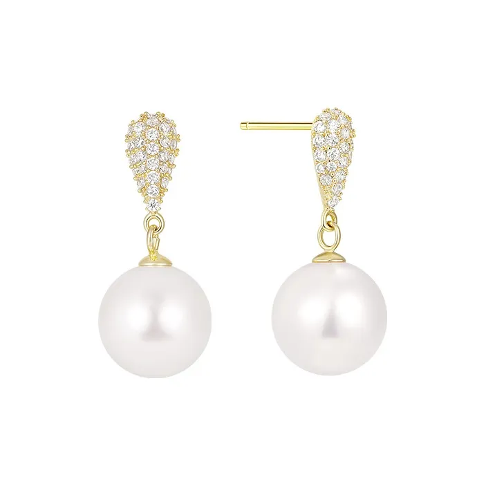 SHINE S925 Sterling Silver Stud With Copper Zircon Earrings Women's