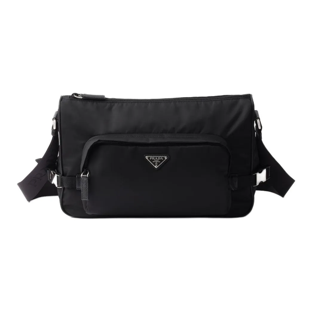 prada dreng Recycled Polyamide Shoulder Bag, Crossbody Bag Tubas Unisex Black
