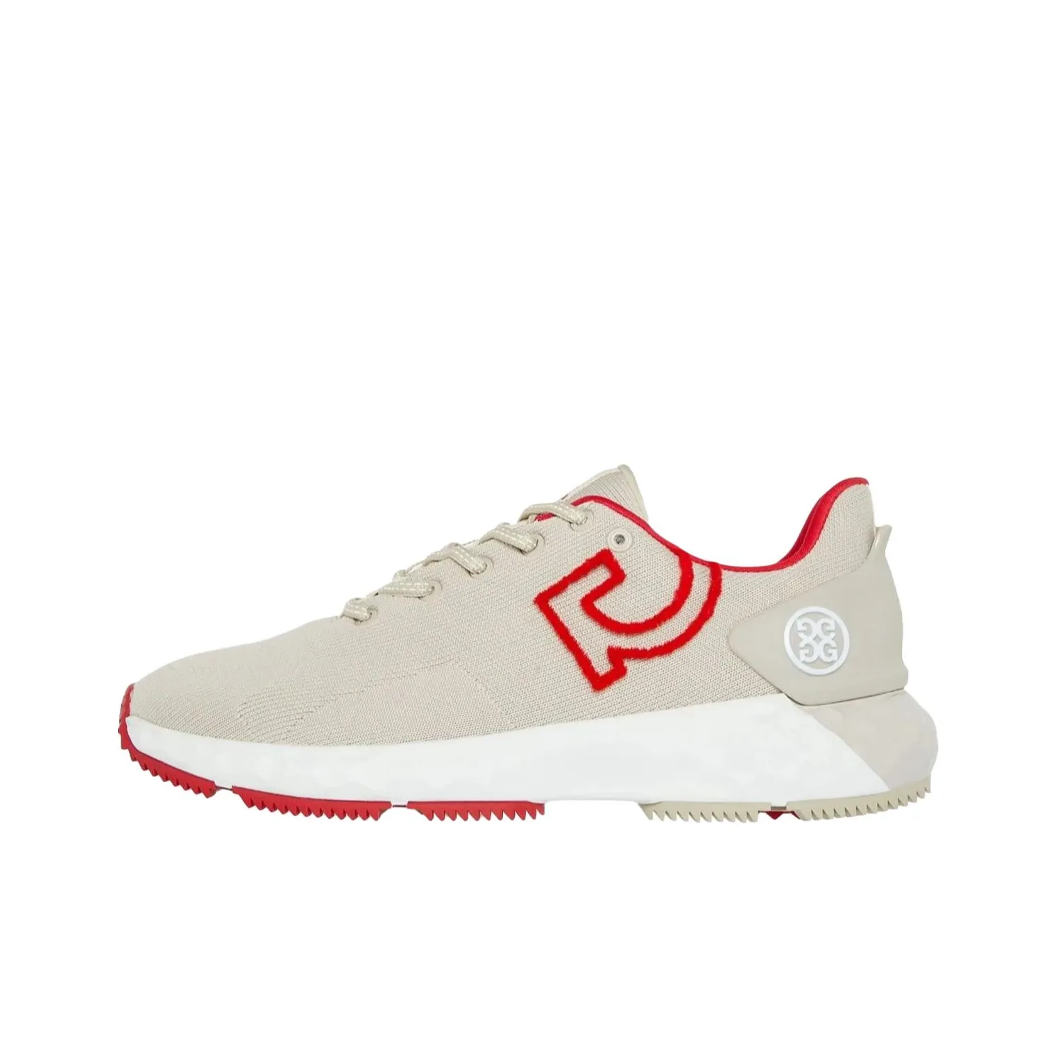 GFORE Slip Resistant, Abrasion Resistant, Rebound Resistant Low Top Golf Shoes Women's Beige Red