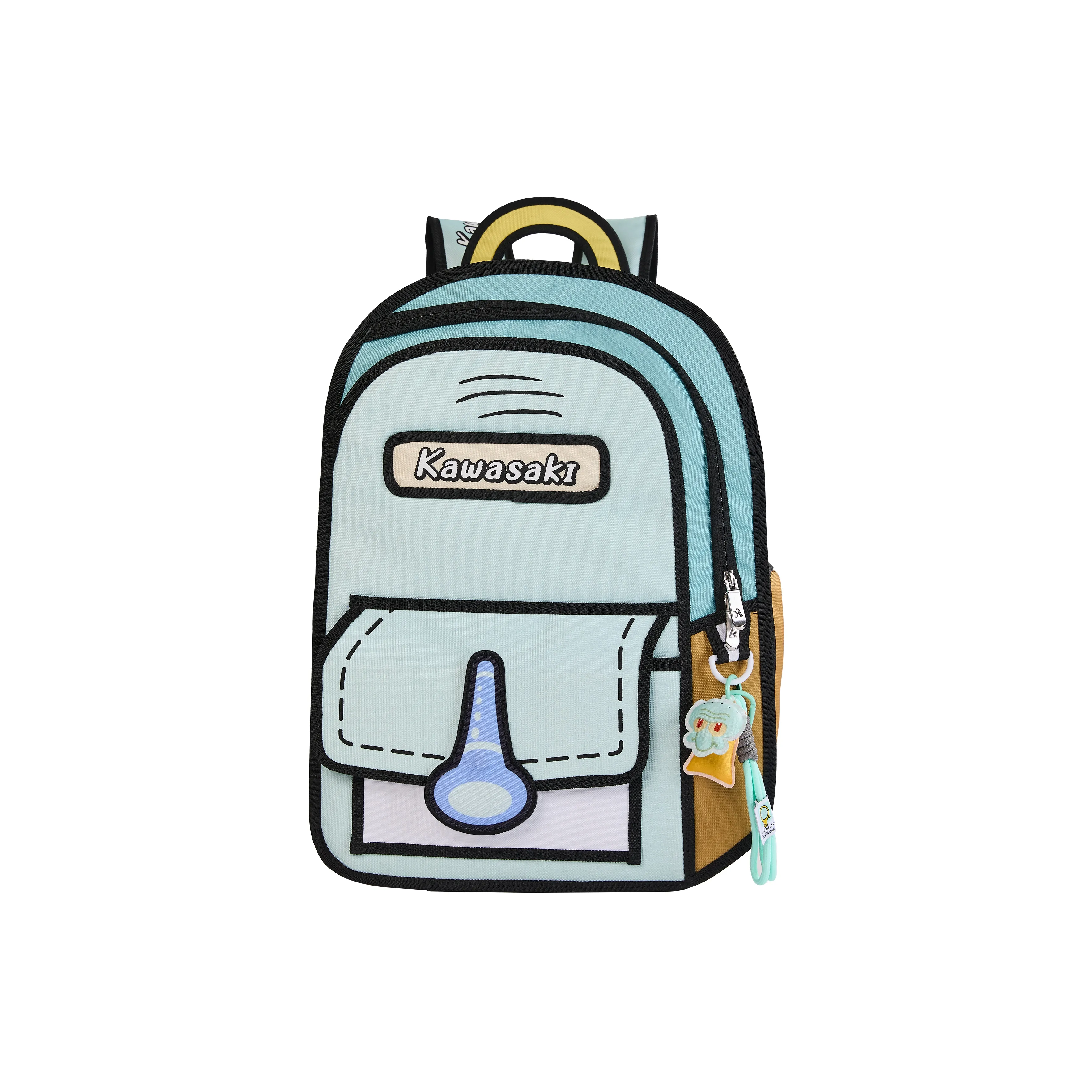 Kawasaki × SpongeBob Collaboration Полиэстер Рюкзак Унисекс