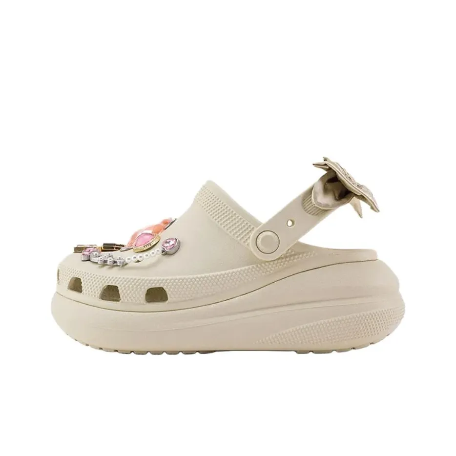 Crocs Floating Dream Flower Shadow Cream Puff Clogs Women's Beige