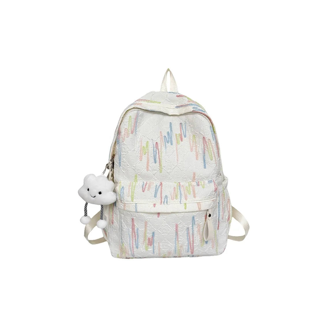 KAMLUI Nylon Backpack Tubas Unisex Ecru/Pink/Yellow