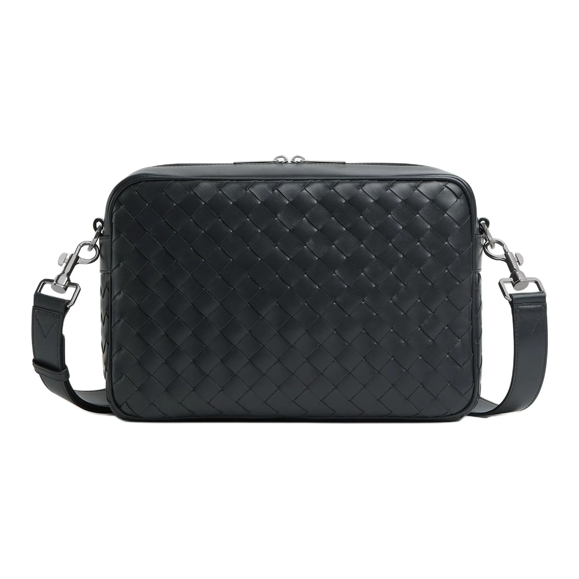 Bottega Veneta Intrecciato Calfskin Camera Bag, Crossbody Bag, Shoulder Bag Men's Slate