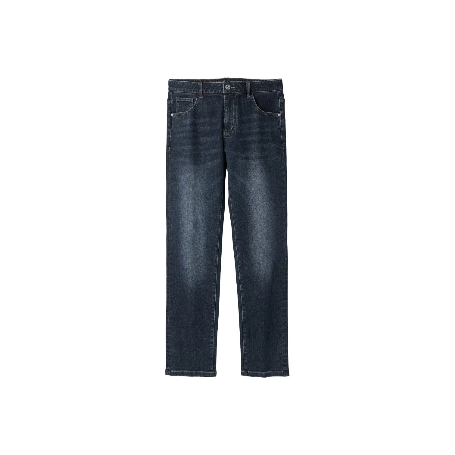 HLA Mid Rise Fashion Straight Fit Five Pocket Washed Waist Embroidery Jeans Men's