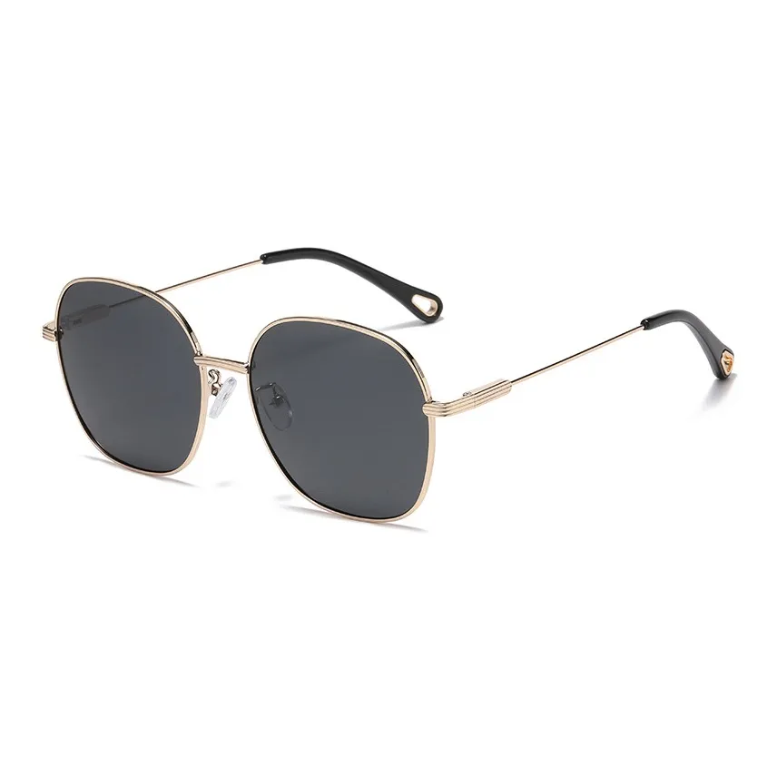 PRETTYALLUSION Metal Oval Sunglasses Women's