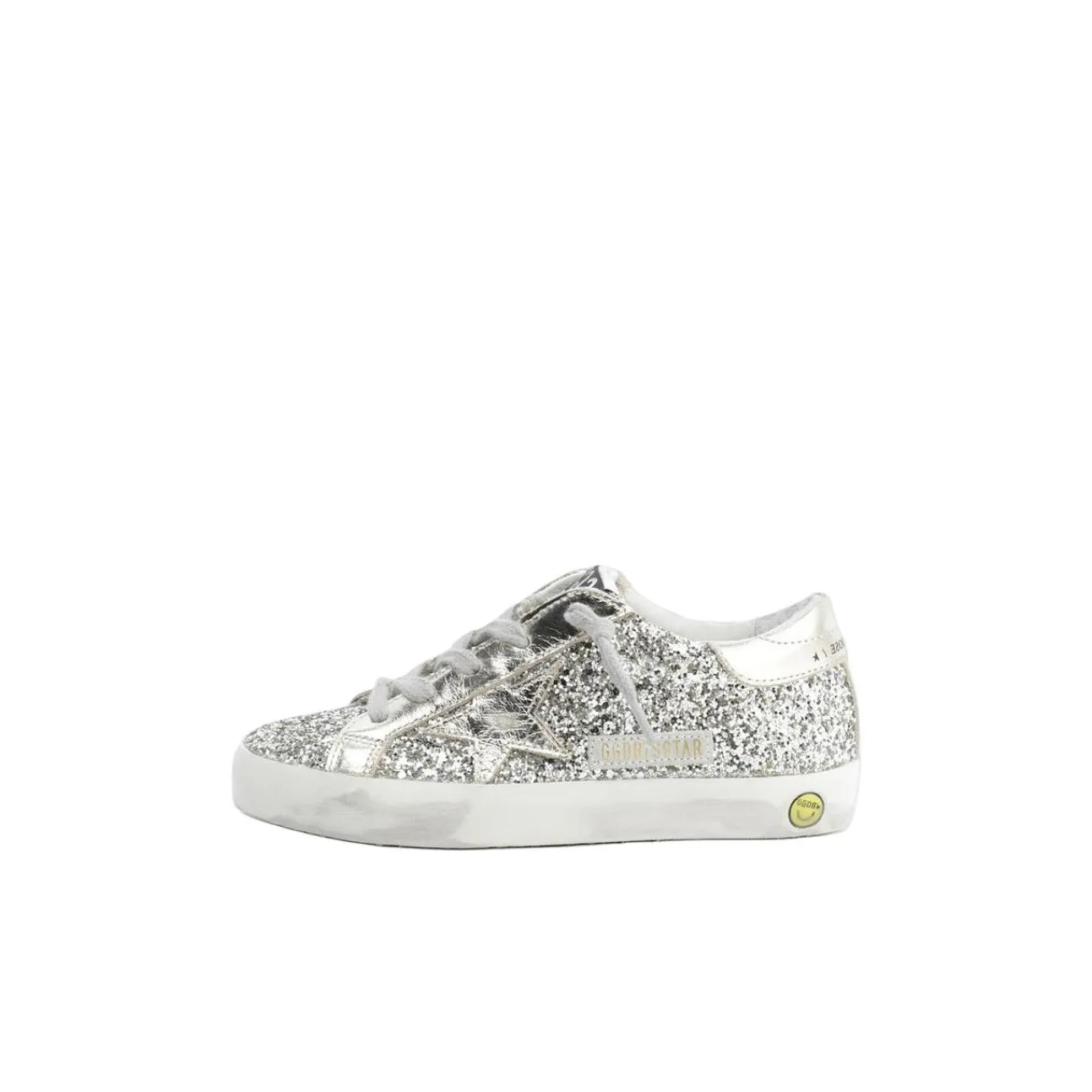 Golden Goose Супер Звезда Низкий Топ Детские Скейтбординги Серебряный Детский