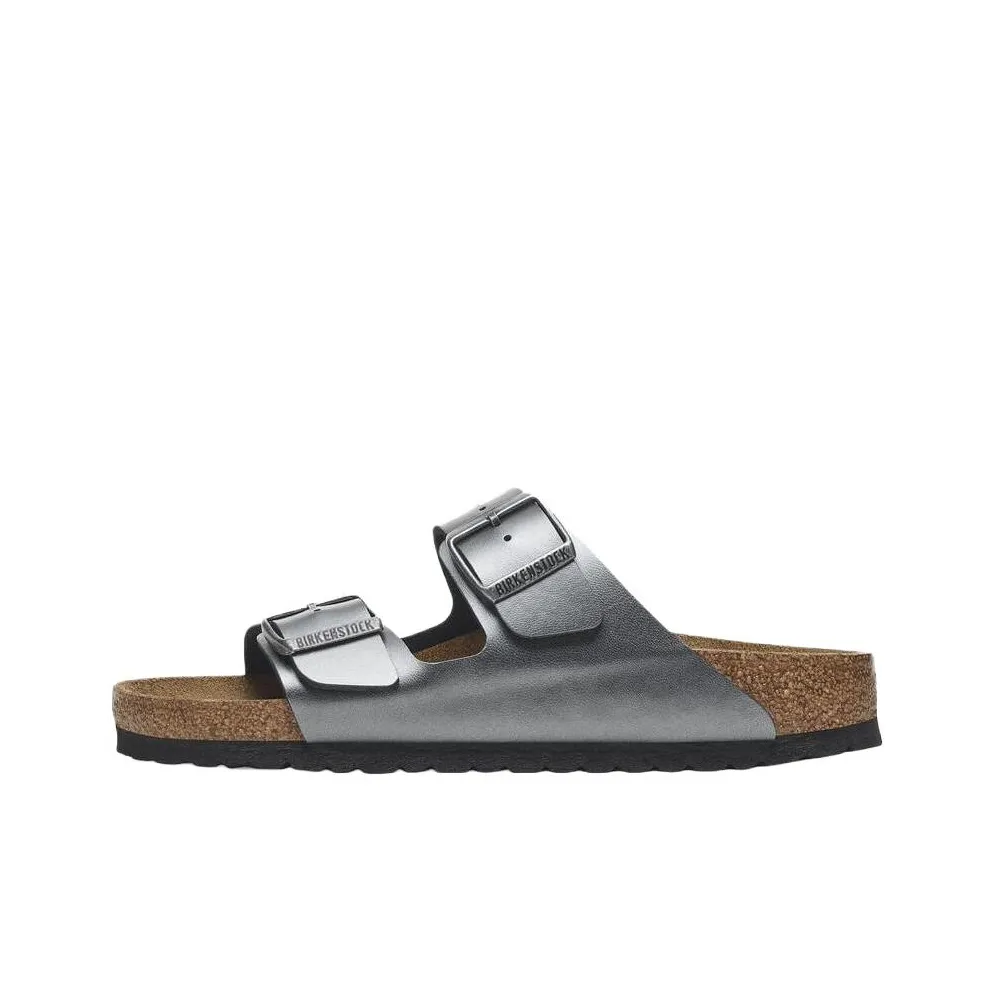 Birkenstock Arizona Slide Slippers Unisex Silver Black