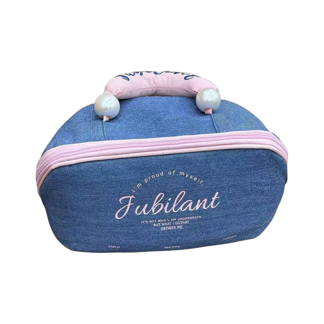 Gentle Welcome Портативный Деним Pillow Мешок для хранения Сумка для туалетных принадлежностей Косметичка Сумка Большой объем Путешествие