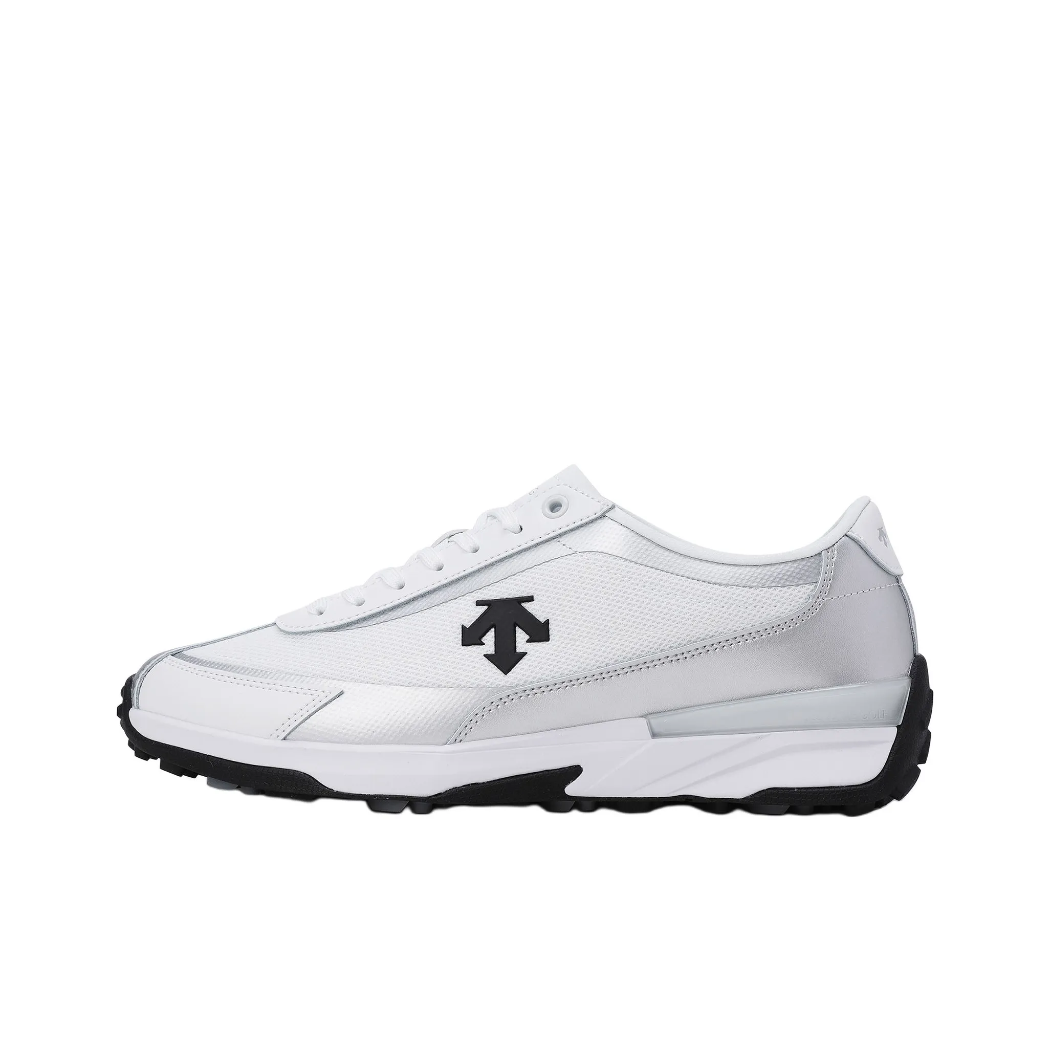 DESCENTE Anti Slip Wear Resistant Low Top Golf Shoes Unisex White Silver