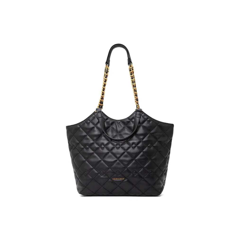 CLEVER KETCH ПУ (полиуретан) Сумка-тоут Одно плечо Женская Черный Экрю