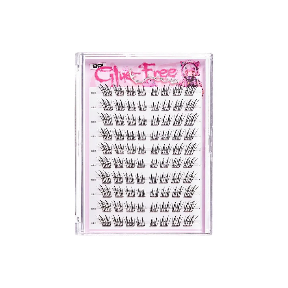 BQI Клей Бесплатно Искусственные ресницы Fox Series Верхние ресницы Мягкие Сегментированные Естественный Увеличивающий Стиль