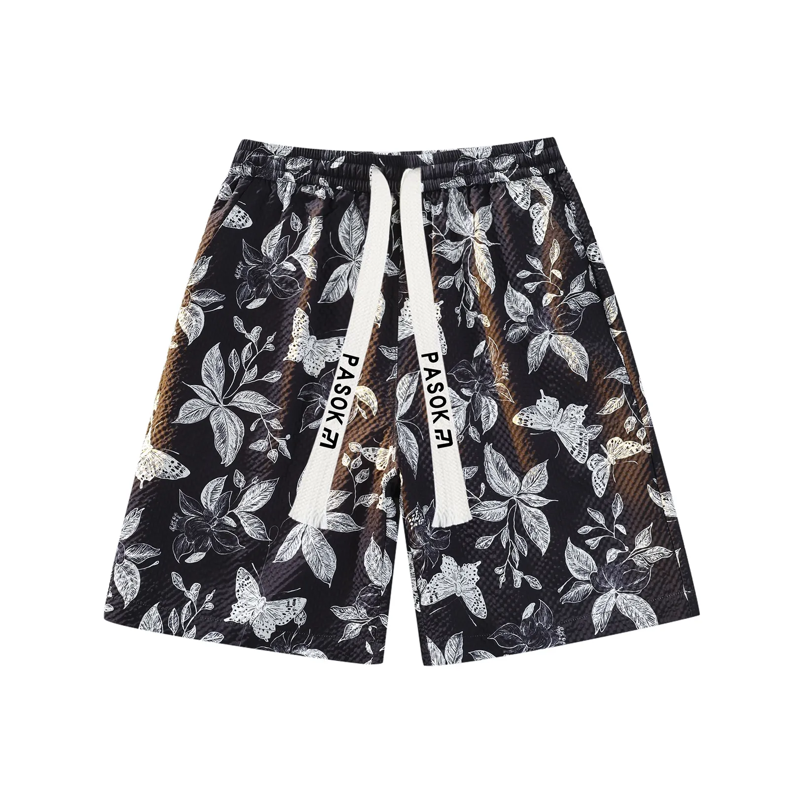 PASOK PA013 Бабочка flower Черный Унисекс Повседневные шорты