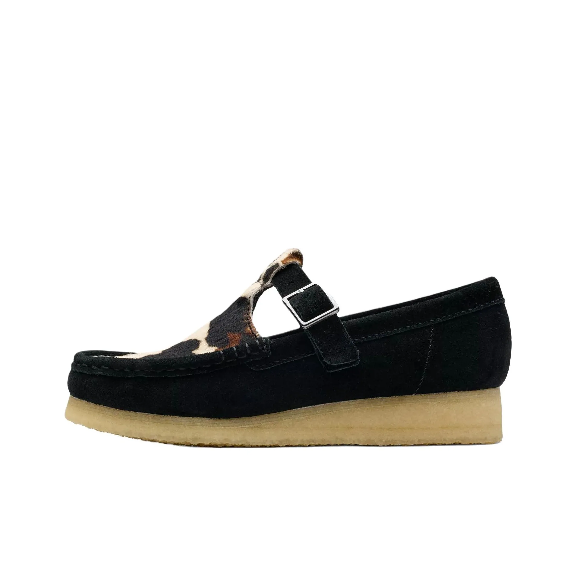 Clarks Wallabee T Bar Casual Single Shoes Women's Black