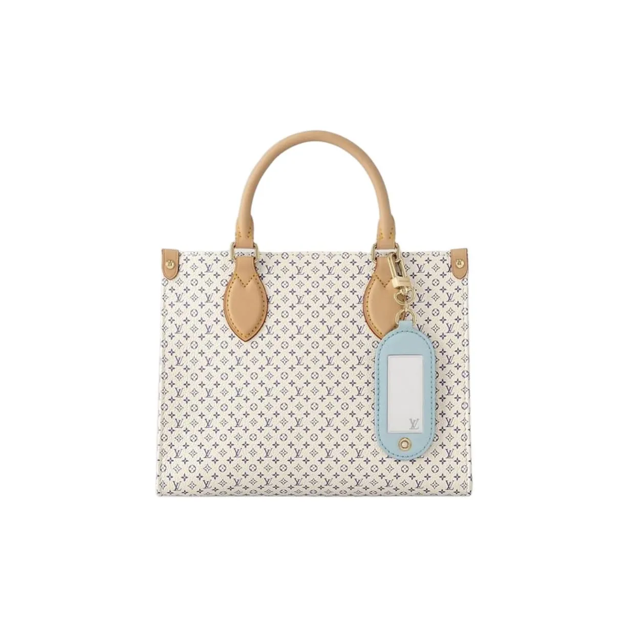 LOUIS VUITTON Leather Tote Bag, Shopping Bag, Handbag Trumpets Women's Sky Blue