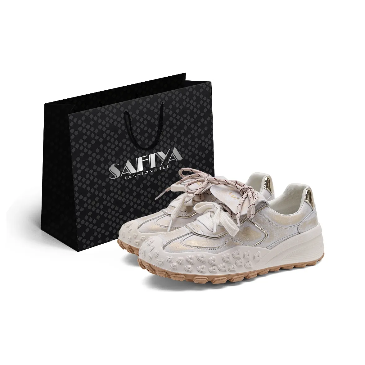 Safiya Низкий Топ Casual Женский Бежевый Золото