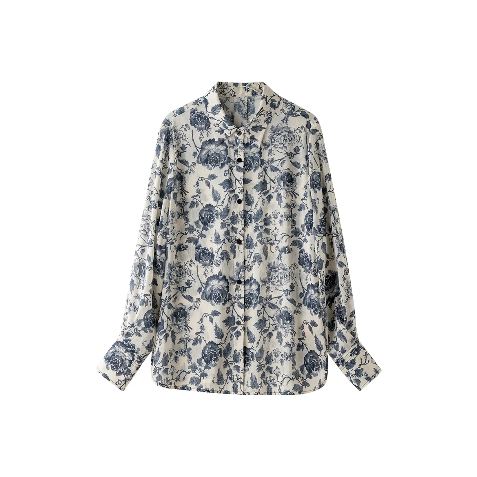 На запад Бело-голубая керамика Женские Рубашки