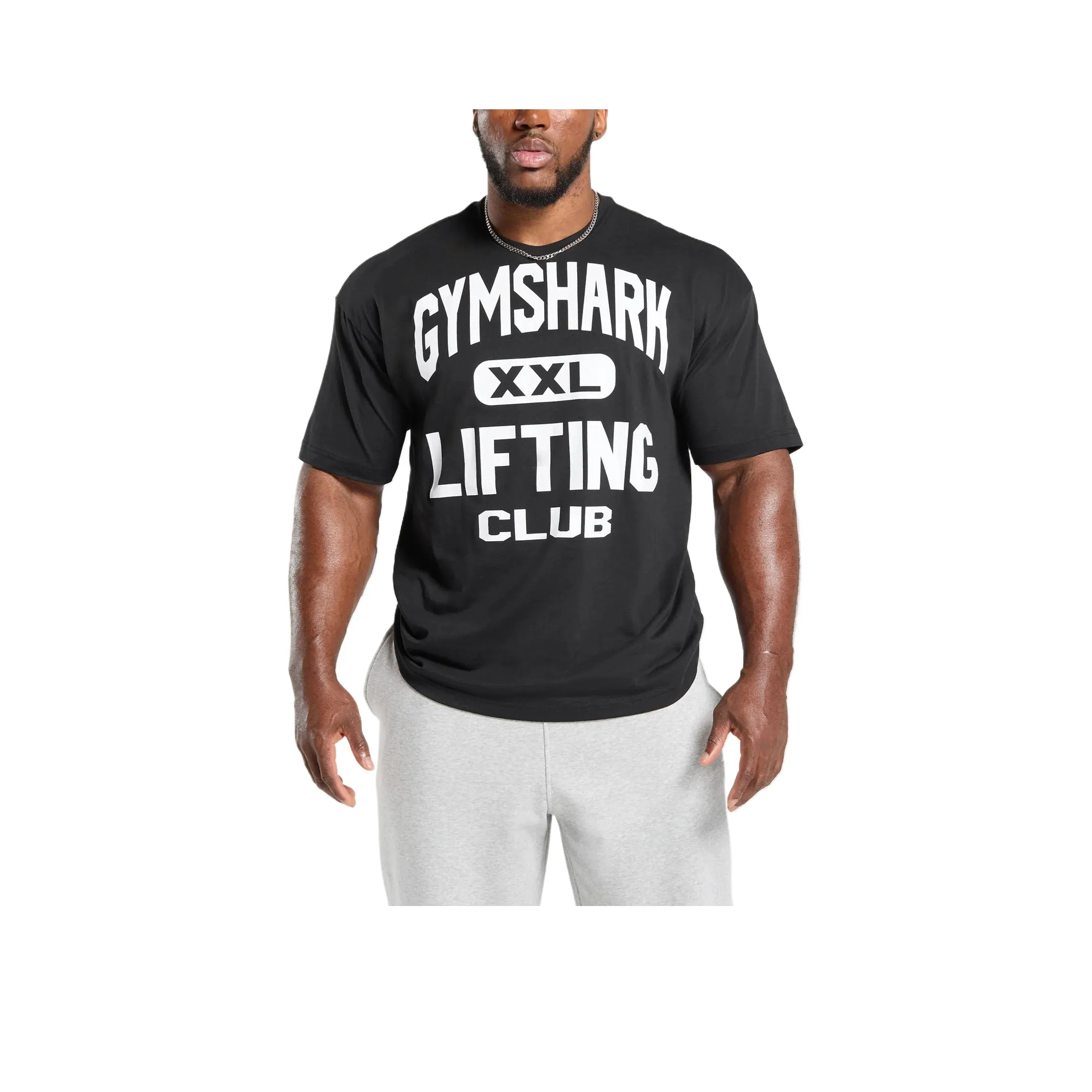 GYMSHARK XXL Графический Т-Shirt Мужской Черный