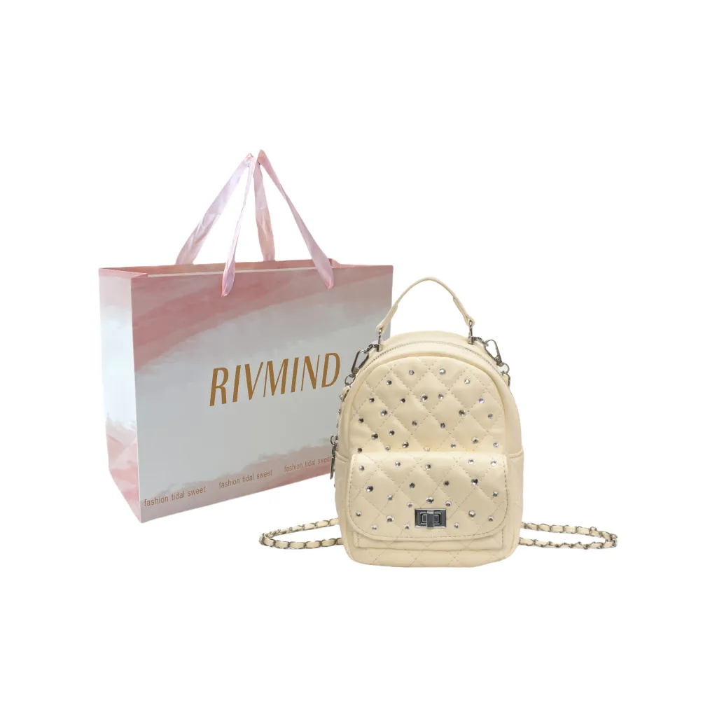 RIVMIND ПВХ Рюкзак Стандартный Женские Белый Черный Желтый Розовый