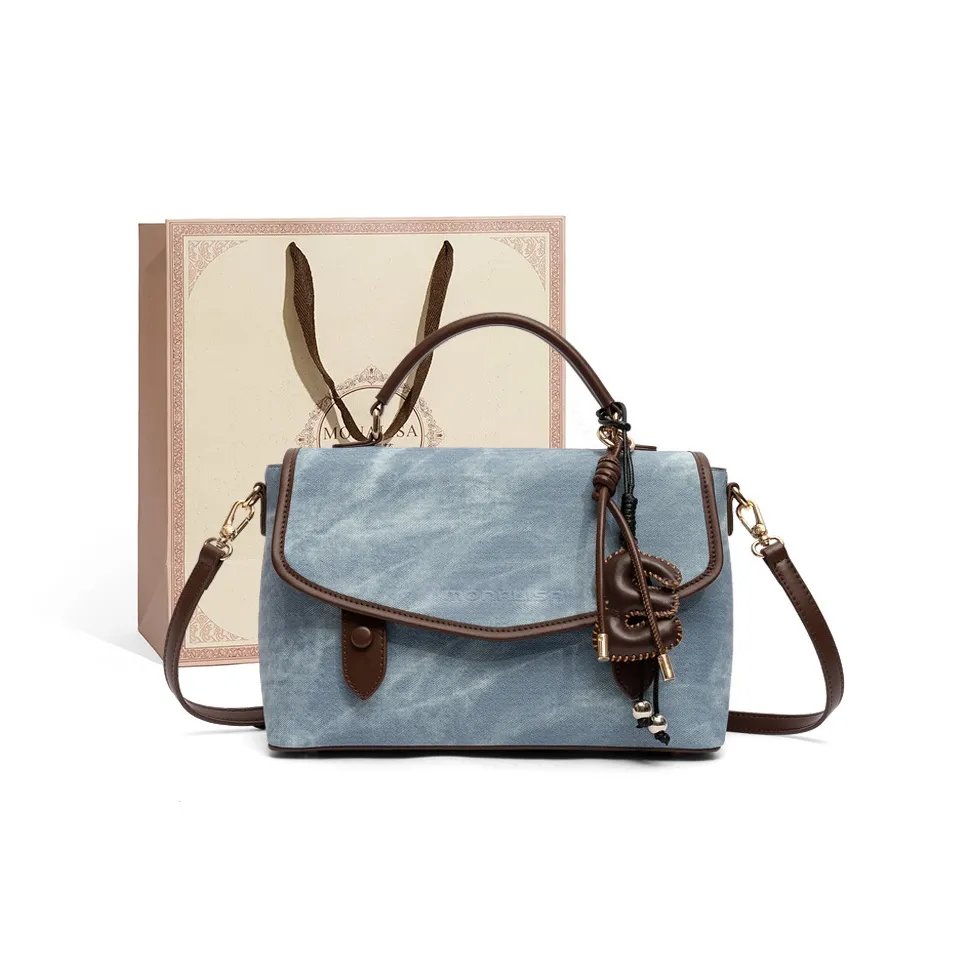 Monna Lisa Коровья кожа Сумка Обычный Женские Джинсовый синий