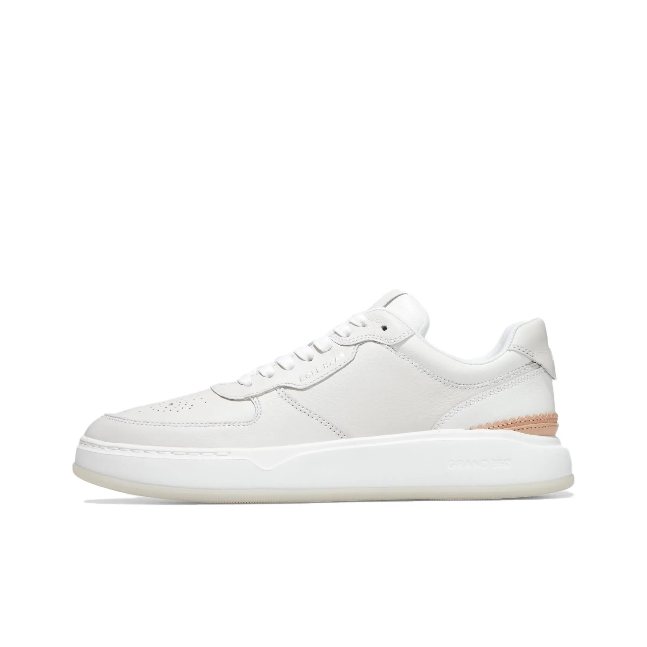 COLE HAAN Slip Resistant Shock Absorbers With Abrasion Resistant Properties Low Top Skateboard Shoes Men's White
