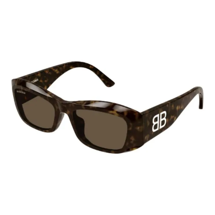 Balenciaga Plate Frame Rectangular Sunglasses Unisex Tortoiseshell