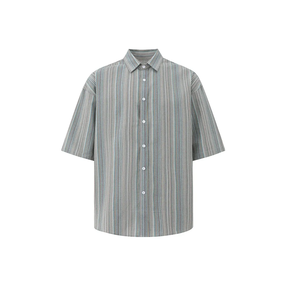 MRCYC Летняя короткая рубашка с короткими рукавами унисекс хаки синий