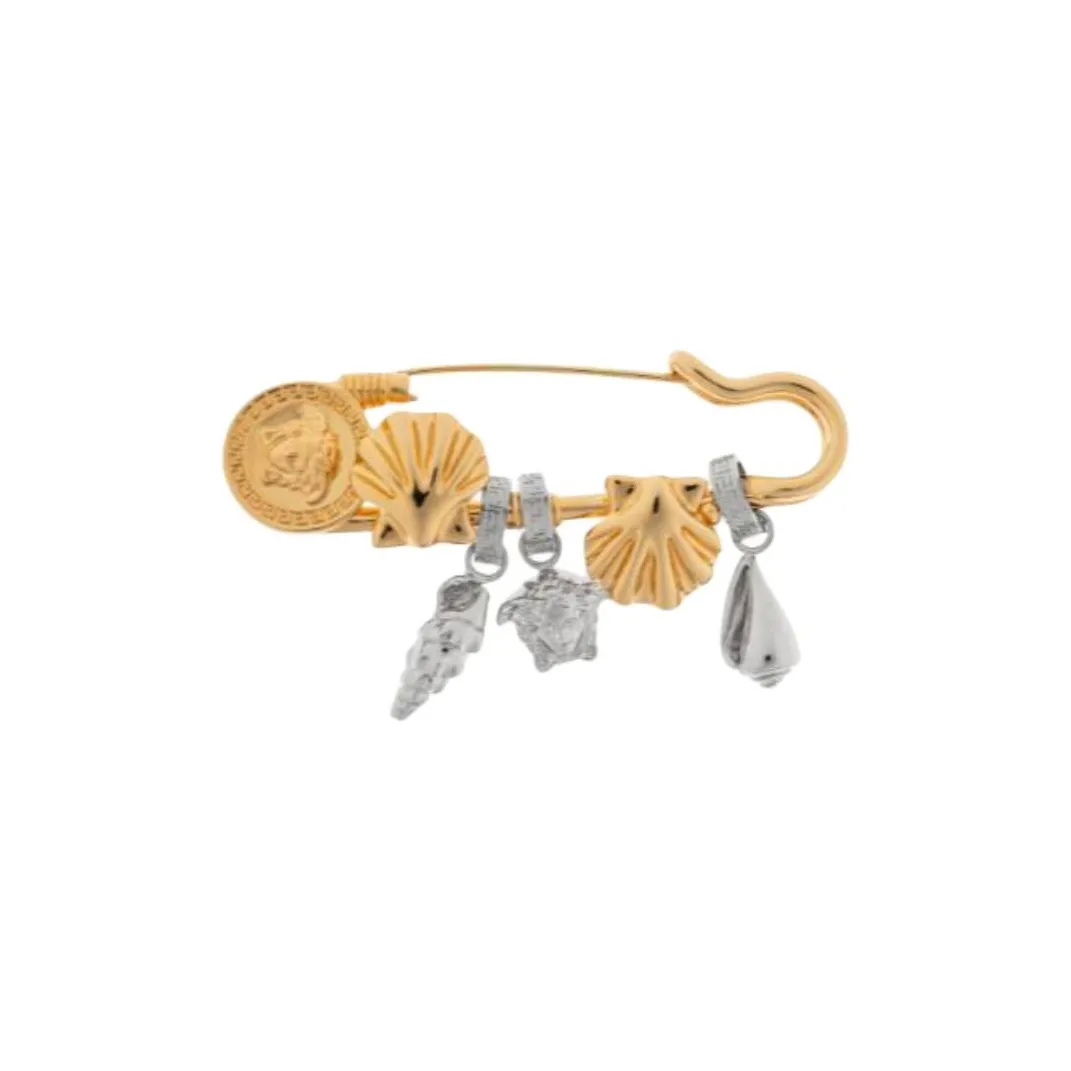 VERSACE Two Toned Charms Brooch